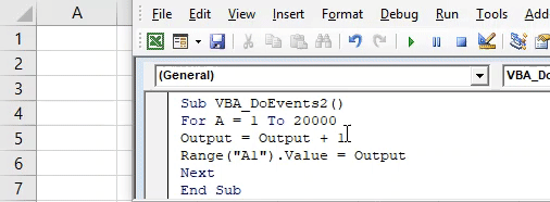 VBA DoEvents Example 2-9