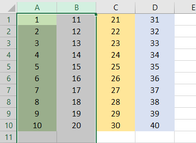 VBA Hide Columns Example 1-2