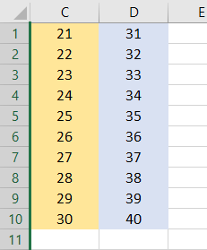 VBA Hide Columns Example 1-4
