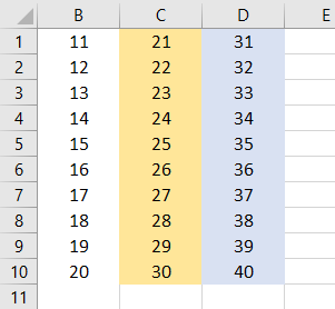 VBA Hide Columns Example 2-2