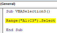 VBA Selection Example 3-2
