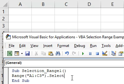 VBA Selection Range Example 1-5