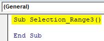 VBA Selection Range Example 2-1