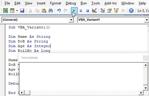 VBA Variant Example 1-10