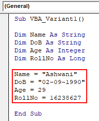 VBA Variant Example 1-7