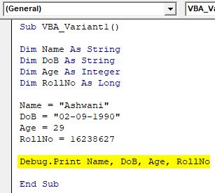 Use Debug Print function