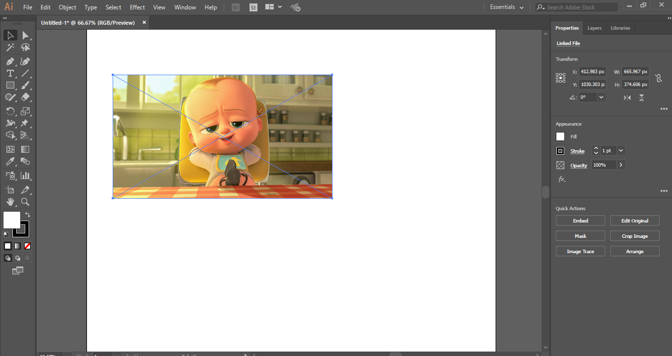 image with cross box