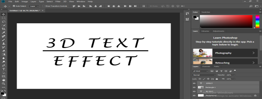 3D Text in Photoshop - Underlining the Text