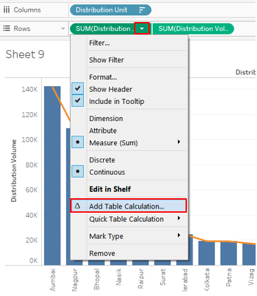 add table calculation