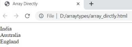 Arrays Directly
