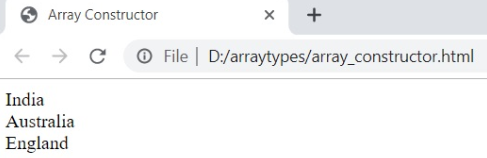 arrays constructor