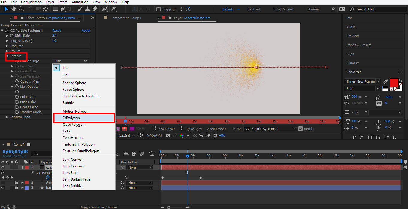 choose tripolygon in after effects