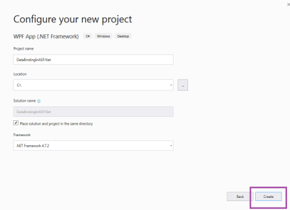 click create after confrigure