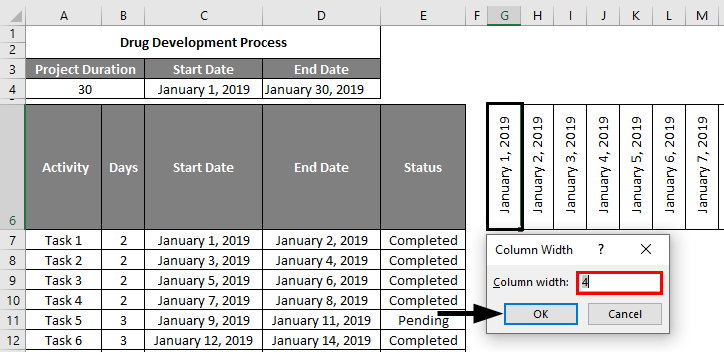 Project Management Template in Excel 2-3