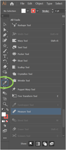 Measure Tool in Illustrator 5