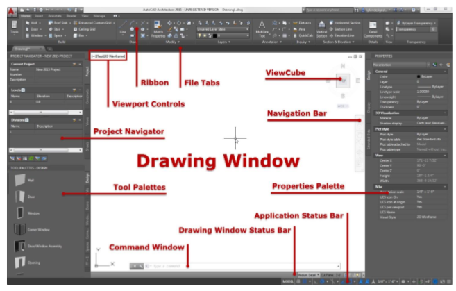 AutoCAD Architecture drawing space icons
