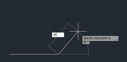 give direction and lenght (lines in AutoCAD)