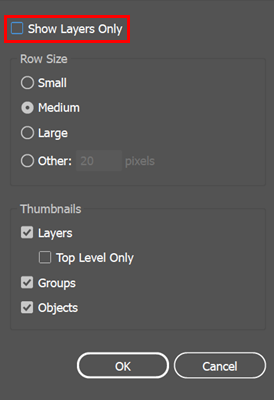 layer panel option 