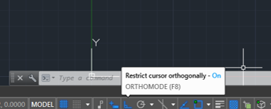 Turn ortho on (lines in AutoCAD)