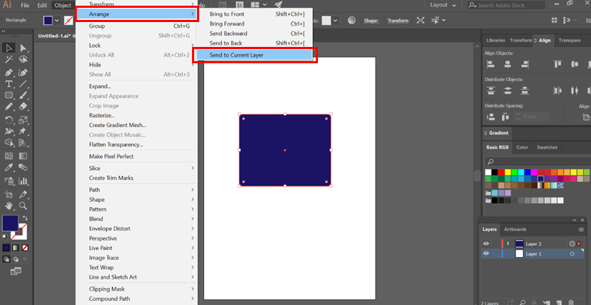 move an object to different layer
