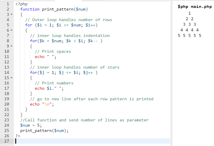 number patterns output