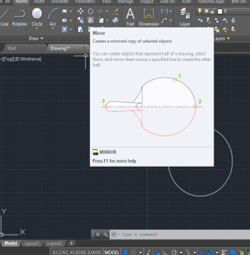 mirror of the object