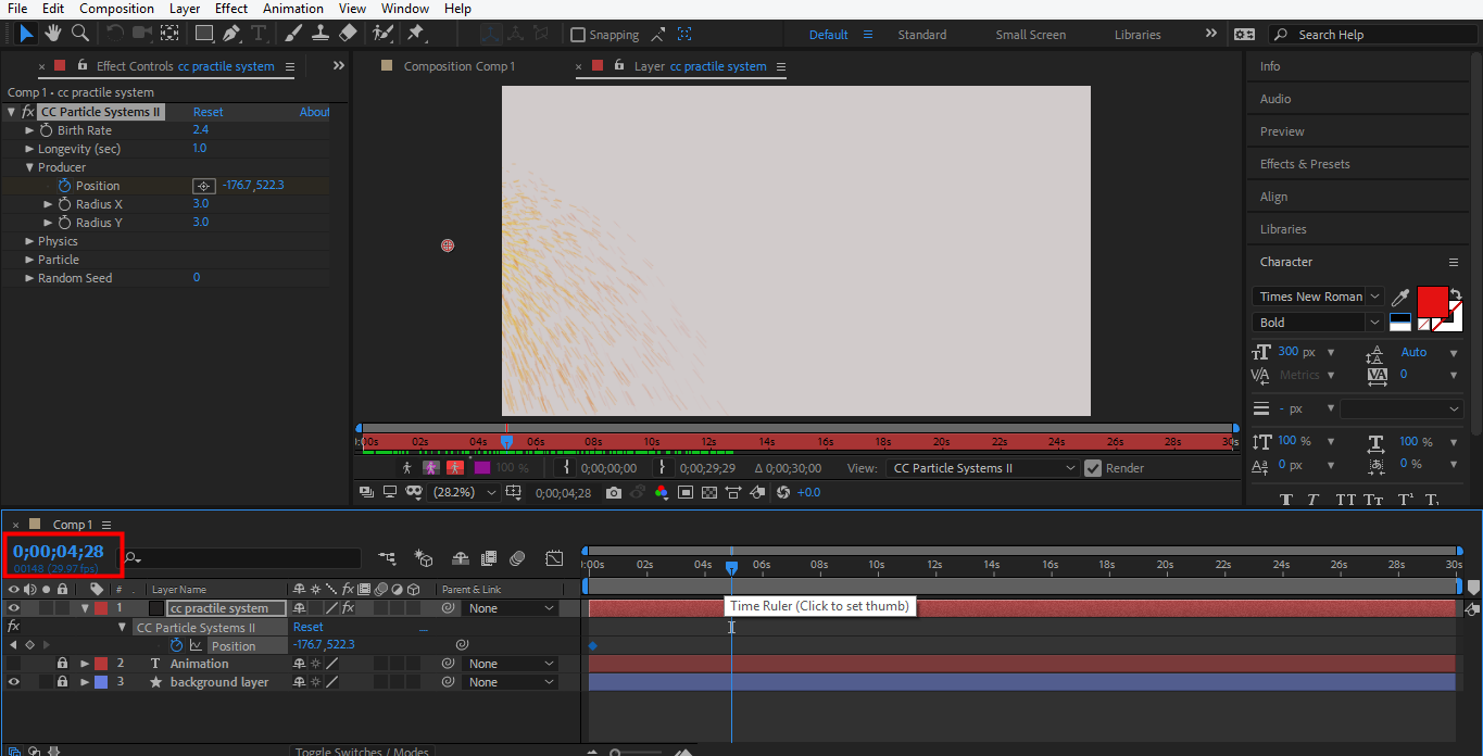 set initial point in after effect