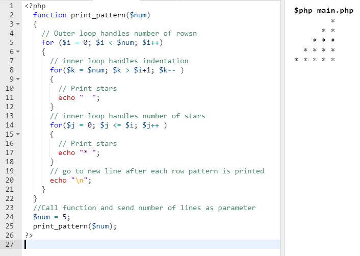 star half pyramid mirrored output