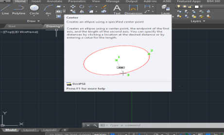 Ellipses Tool in AutoCAD Toolbar