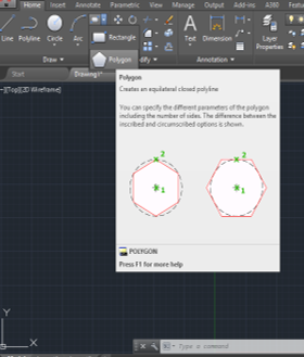 Pentagon Tool in AutoCAD Toolbar