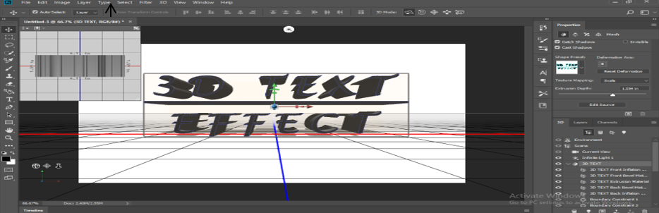 text converted in 3D
