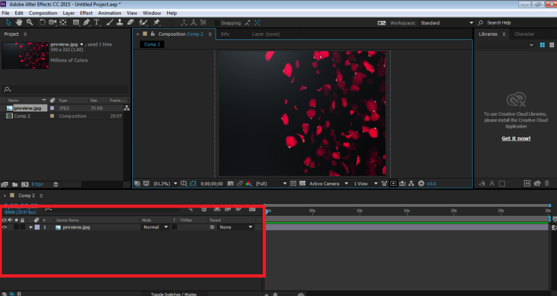 Blending Modes In After Effects - image to the timeline panel