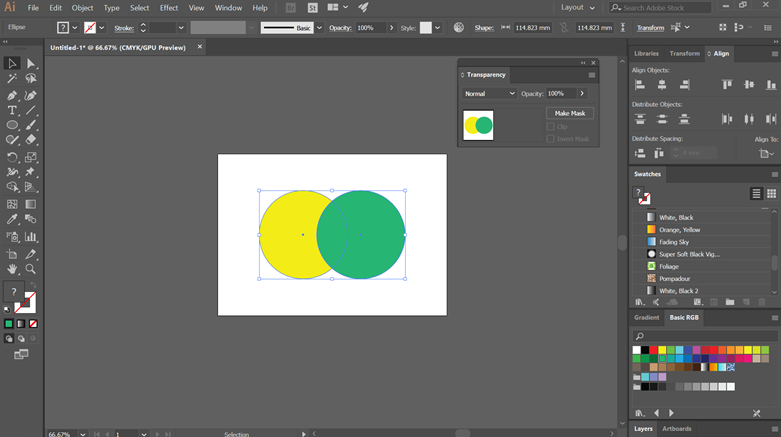 Blending Modes in Illustrator - Two circles