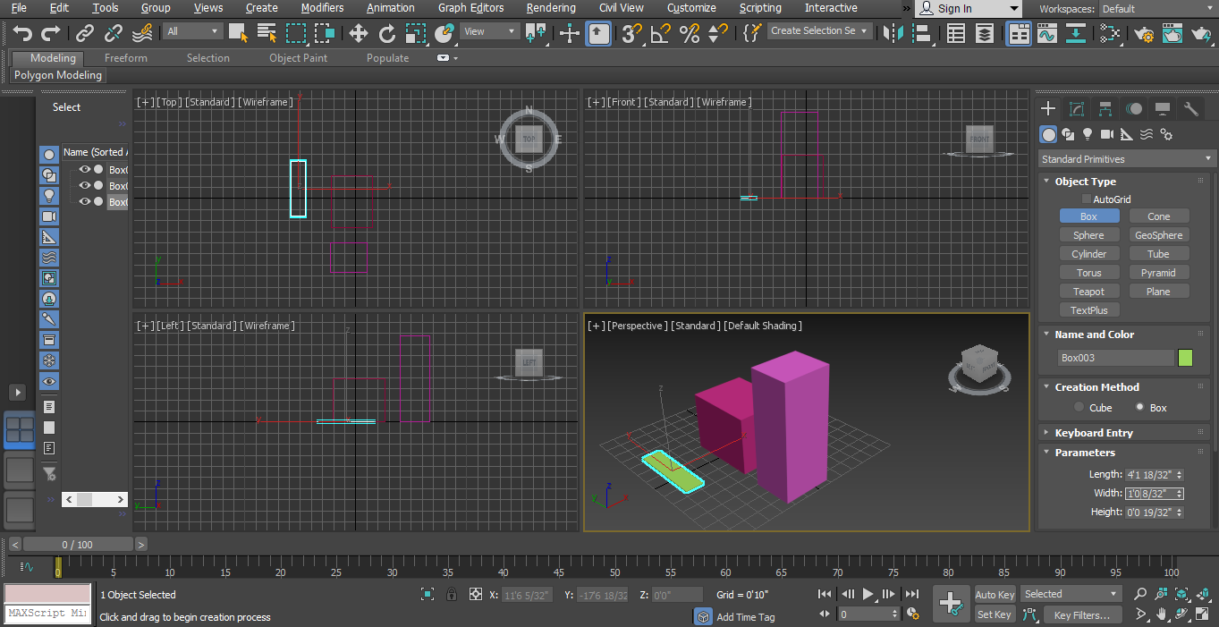 use upward and downward arrow key in 3d max modeling