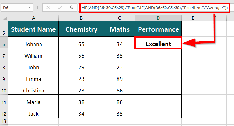 Nested IF AND Statement output