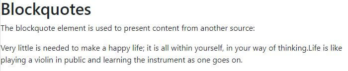Blockquotes tag