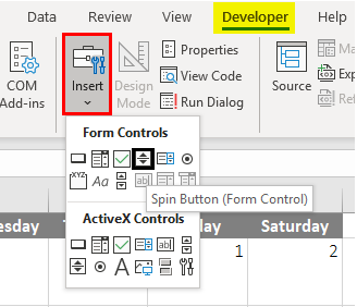 Developer Tab - Excel