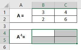 Inverse Matrix in Excel 1-2