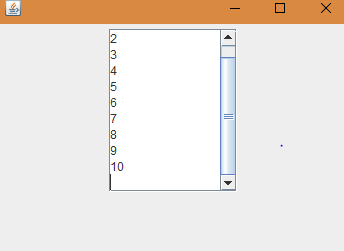JScrollPane in Java OUTPUT 2