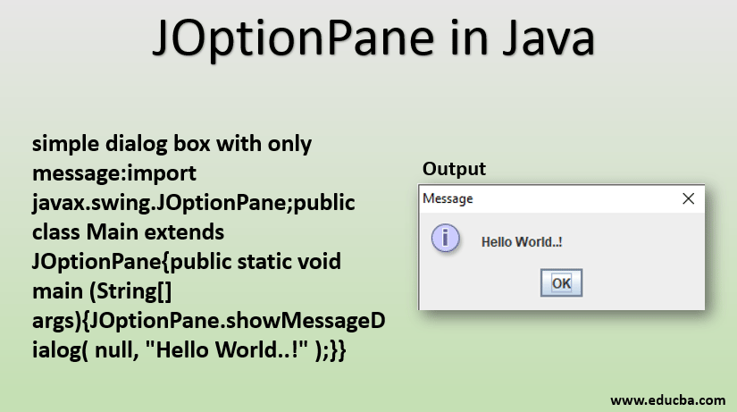 Joptionpane in java