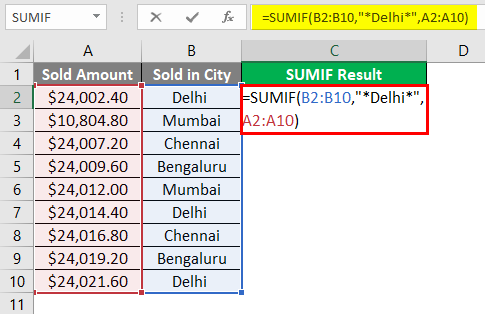 SUMIF WITH Text Excel 1-7