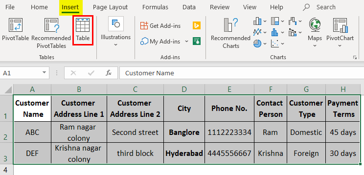 Excel Database Template 1-4