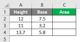 Triangle Area excel