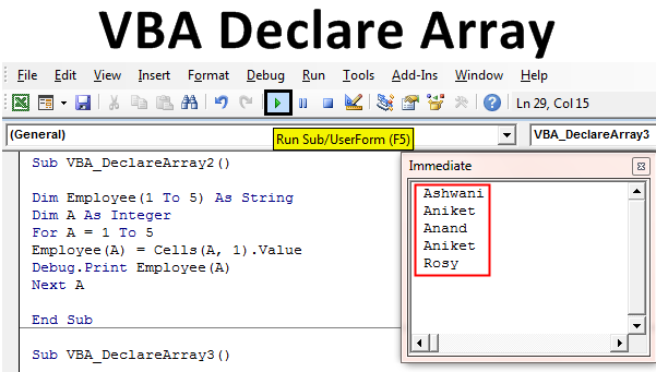 VBA Declare Array