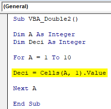 VBA Double Example 2-7