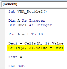 Defined variable Deci