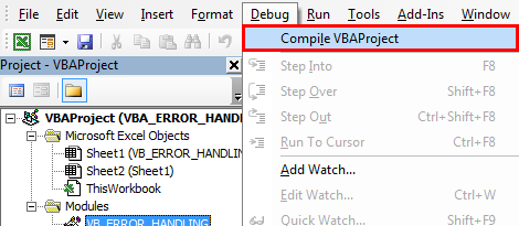 VBA Error Handling With Debug Option