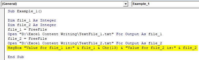 VBA FreeFile Example 1-8