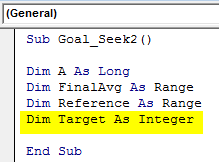 VBA Goal Seek Example 2-5