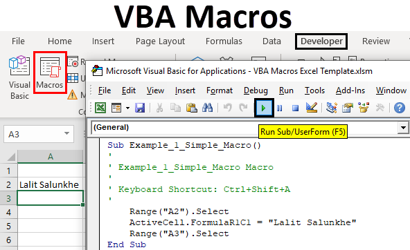 add macro using vba